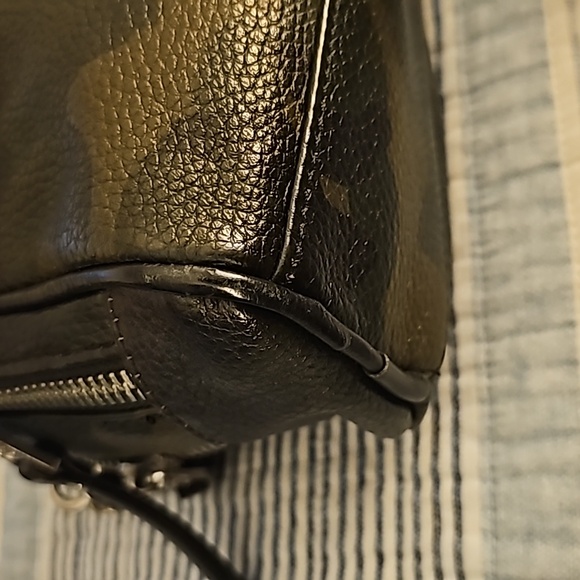 Ash Frankie studded leather crossbody in dark green camo - Picture 4 of 6